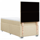 kontinentalseng med madras 90x200 cm stof cremefarvet