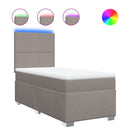 kontinentalseng med madras 100x200 cm stof gråbrun