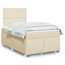kontinentalseng med madras 120x190 cm stof cremefarvet
