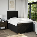 kontinentalseng med madras 120x190 cm stof sort