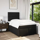 kontinentalseng med madras 120x190 cm stof sort