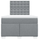 kontinentalseng med madras 120x190 cm stof lysegrå