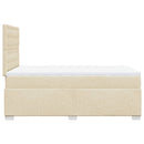 kontinentalseng med madras 120x190 cm stof cremefarvet