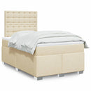 kontinentalseng med madras 120x190 cm stof cremefarvet