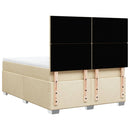 kontinentalseng med madras 140x190 cm stof cremefarvet