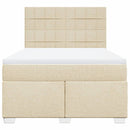 kontinentalseng med madras 140x190 cm stof cremefarvet