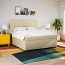 kontinentalseng med madras 180x200 cm stof cremefarvet