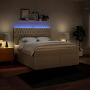 kontinentalseng med madras 180x200 cm stof cremefarvet