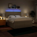 kontinentalseng med madras 180x200 cm stof cremefarvet
