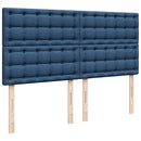 kontinentalseng med madras 200x200 cm stof blå