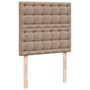 kontinentalseng 100x200 cm kunstlæder cappuccinofarvet