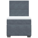 kontinentalseng med madras 80x200 cm fløjl mørkegrå