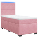 kontinentalseng med madras 90x190 cm fløjl pink