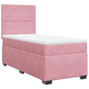 kontinentalseng med madras 90x190 cm fløjl pink