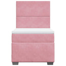 kontinentalseng med madras 90x190 cm fløjl pink