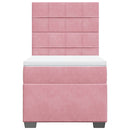 kontinentalseng med madras 90x190 cm fløjl pink