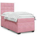 kontinentalseng med madras 90x190 cm fløjl pink