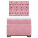 kontinentalseng med madras 90x190 cm fløjl pink
