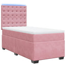 kontinentalseng med madras 90x190 cm fløjl pink