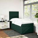 kontinentalseng med madras 100x200 cm fløjl mørkegrøn