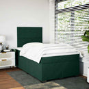 kontinentalseng med madras 120x190 cm velour mørkegrøn