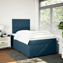 kontinentalseng med madras 120x190 cm velour blå