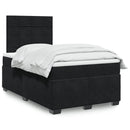 kontinentalseng med madras 120x190 cm velour sort