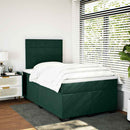 kontinentalseng med madras 120x190 cm velour mørkegrøn