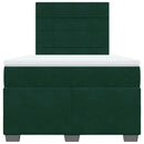 kontinentalseng med madras 120x190 cm velour mørkegrøn