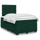 kontinentalseng med madras 120x190 cm velour mørkegrøn