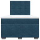kontinentalseng med madras 120x190 cm velour blå