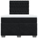 kontinentalseng med madras 120x190 cm velour sort