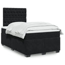 kontinentalseng med madras 120x190 cm velour sort