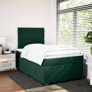 kontinentalseng med madras 120x190 cm velour mørkegrøn