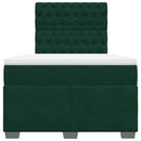 kontinentalseng med madras 120x190 cm velour mørkegrøn