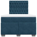 kontinentalseng med madras 120x190 cm velour blå