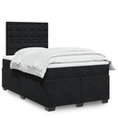 kontinentalseng med madras 120x190 cm velour sort