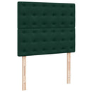 kontinentalseng med madras 120x190 cm velour mørkegrøn