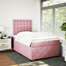 kontinentalseng med madras 120x190 cm velour lyserød