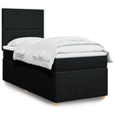 kontinentalseng med madras 80x200 cm stof sort