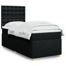 kontinentalseng med madras 80x200 cm stof sort