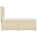 kontinentalseng med madras 90x190 cm stof cremefarvet