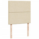 kontinentalseng med madras 90x190 cm stof cremefarvet