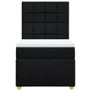 kontinentalseng med madras 90x190 cm stof sort