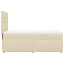 kontinentalseng med madras 90x190 cm stof cremefarvet