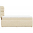 kontinentalseng med madras 90x190 cm stof cremefarvet