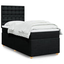 kontinentalseng med madras 90x190 cm stof sort
