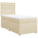 kontinentalseng med madras 90x190 cm stof cremefarvet