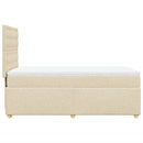 kontinentalseng med madras 90x190 cm stof cremefarvet