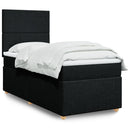 kontinentalseng med madras 90x200 cm stof sort